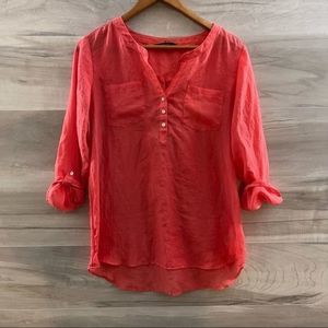 Express Pink Buttoned Blouse
